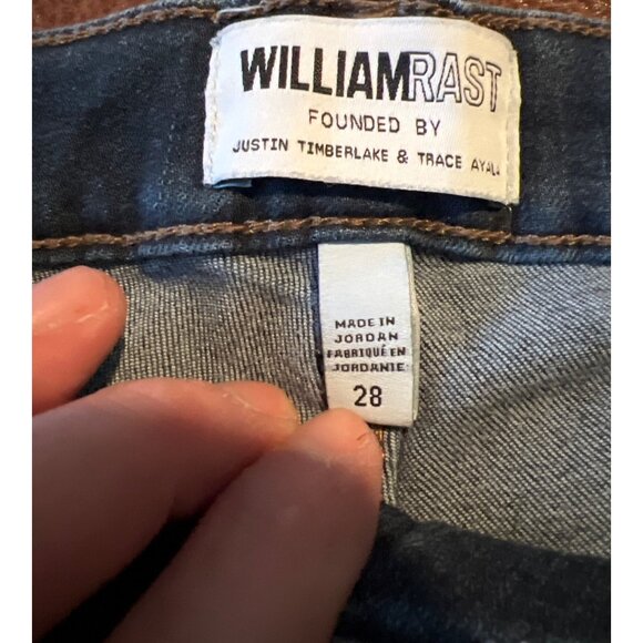 William Rast Junior Sculpted High Rise Skinny Jeans Size 28 Dark Wash Frayed Hem - Picture 2 of 9